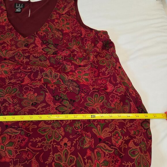 INC. International Concepts Women's Maxi Dress Sz: 20W Floral Red/Green - Picture 6 of 8